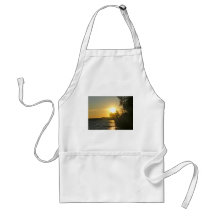 Rayons de coucher du soleil sur le lac tabliers