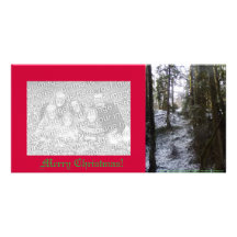 Rayons de Sun de forêt dans la neige #53 Cartes De Vœux Avec Photo