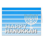 Rayure bleue de Menorah de carte heureuse de Hanou