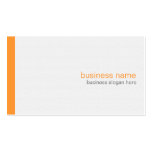 Rayure orange simple moderne élégante simple sur l cartes de visite personnelles
