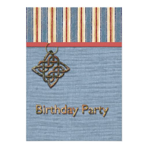 Rayures bleues armure et fête d'anniversaire de mé invitations