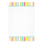 Rayures colorées L - Aqua Papier À Lettre Customisable