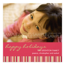 Rayures d'amaryllis : : Carte photo/invitation de 