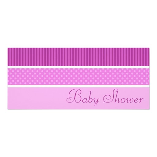Rayures de hanche et invitations roses de baby sho
