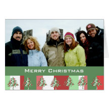 Rayures de Joyeux Noël avec votre photo de famille Cartes De Vœux
