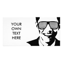 Rayures de lunettes de soleil de Barack Obama Photocartes Personnalisées