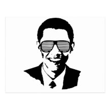 Rayures de lunettes de soleil de Barack Obama Carte Postale