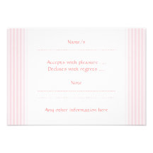 Rayures de rose en pastel invitations personnalisées