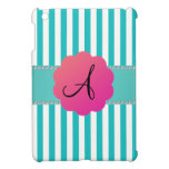 Rayures de turquoise de monogramme