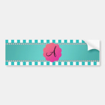 Rayures de turquoise de monogramme autocollant pour voiture