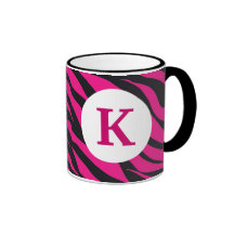 Rayures de zèbre de rose de café imprimées par cou tasse