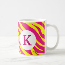 Rayures de zèbre de rose de café imprimées par cou mugs