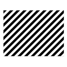 Rayures diagonales noires et blanches cartes postales