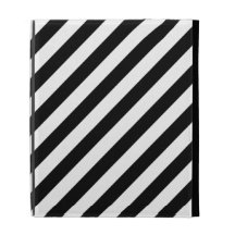 Rayures diagonales noires et blanches coques iPad