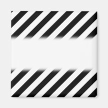 Rayures diagonales noires et blanches magnets pour réfrigérateur