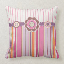 Rayures et coussin colorés de motifs de rose de bo oreillers american