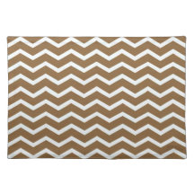 Rayures modernes audacieuses de Chevron brun choco Set De Table
