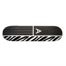 Rayures noires et blanches de zèbre plateau de planche à roulettes