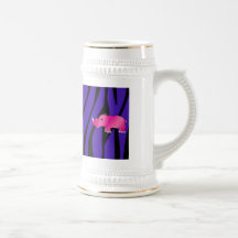 Rayures pourpres de zèbre de rhinocéros rose tasse