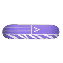 Rayures pourpres de zèbre ; Rayure Skateboards Personnalisables