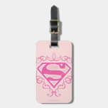 Rayures roses de Supergirl Étiquettes Pour Bagage