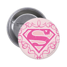 Rayures roses de Supergirl Pin's Avec Agrafe