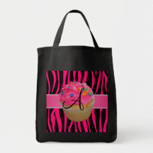 Rayures roses de zèbre de roses indien de petit gâ sac en toile
