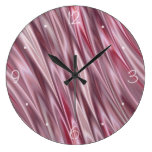 Rayures roses et grises ombragées de style de sati horloge