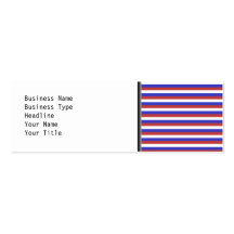Rayures rouges, blanches et bleues cartes de visite professionnelles