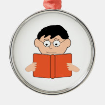 Reading a Book Christmas Ornament