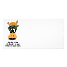 Réalité différente de canard vert fou de bande des cartes avec photo