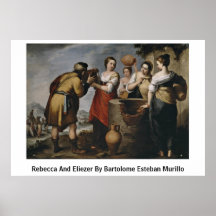 Rebecca et Eliezer par Bartolome Esteban Murillo Posters