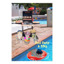 Réception au bord de la piscine et BBQ Faire-parts