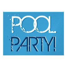Réception au bord de la piscine pour l'anniversair faire-part