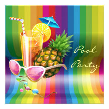 Réception au bord de la piscine tropicale de cockt invitations