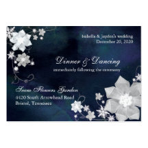 Réception de mariage de bleu marine et de blanc (3 cartes de visite personnelles