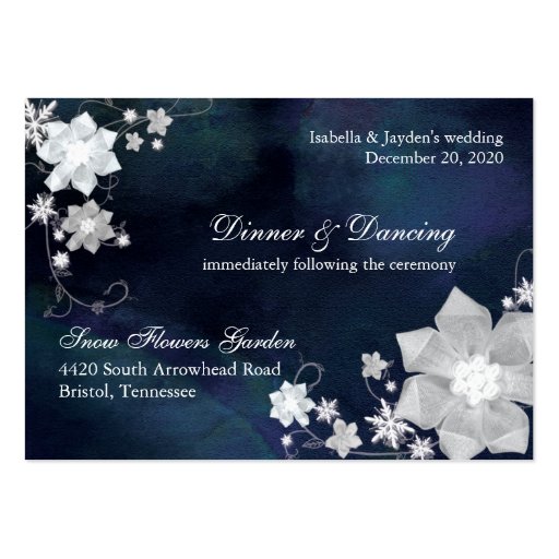 Réception de mariage de bleu marine et de blanc (3 cartes de visite personnelles