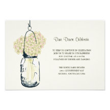 Réception de mariage de pot d'hortensia et de maço invitation