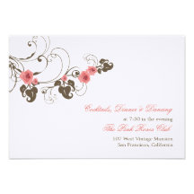 Réception de mariage florale élégante de Fleur de  Invitations