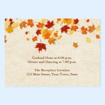 Réception en baisse de feuille d'automne cartes de visite