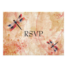 Réception RSVP de Flourish de libellule Invitation Personnalisée