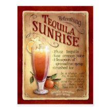 recette de lever de soleil de tequila carte postale