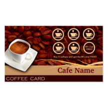 Récompenses de café et carte de visite - café