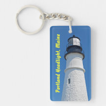 Rectangle Keychain du phare II de Portland Porte-clef