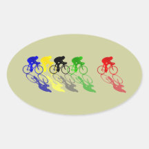 Recyclage de course sur route de vélo de route autocollant ovale