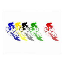 Recyclage de course sur route de vélo de route cartes postales