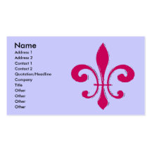 Red Fleur De Lis Cartes De Visite Personnelles