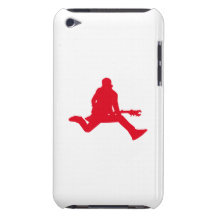 Red Guitar Player Silhouette Barely There iPod Case