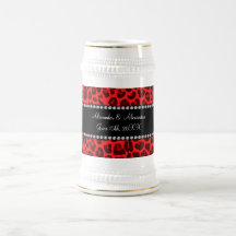 Red leopard pattern wedding favors coffee mug