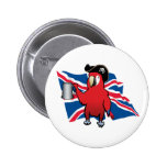 Red Pirate Parrot and a Union Jack Pinback Buttons